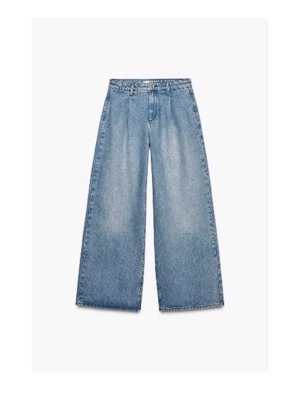 Zara Faded Blue High-Waist Wide Leg Jeans